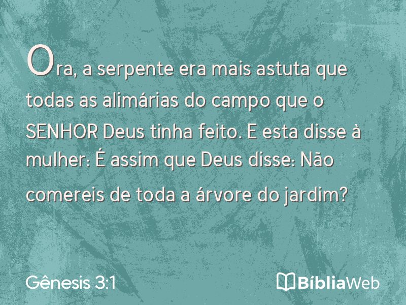 Gênesis 3:1 em imagem para compartilhar