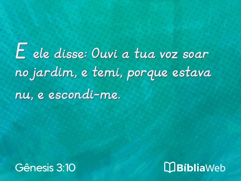 Gênesis 3:10 em imagem para compartilhar