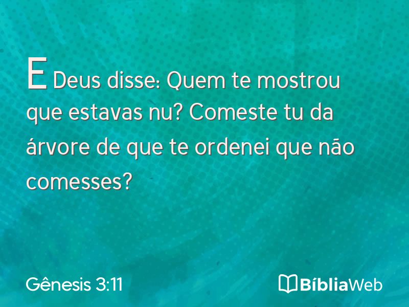 Gênesis 3:11 em imagem para compartilhar