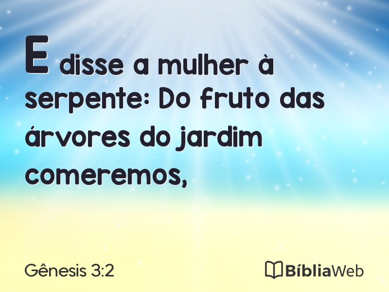 Gênesis 3:2 em imagem para compartilhar
