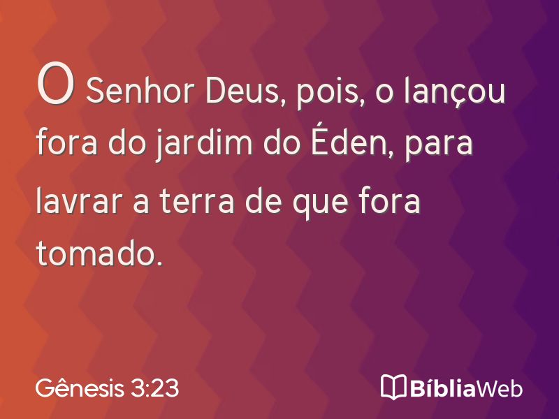 Gênesis 3:23 em imagem para compartilhar