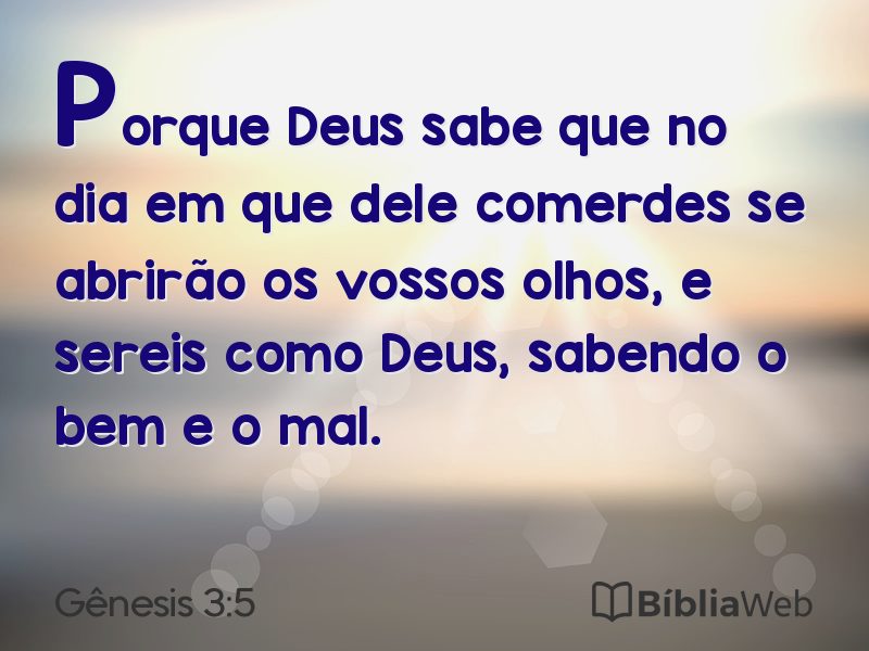 Gênesis 3:5 em imagem para compartilhar