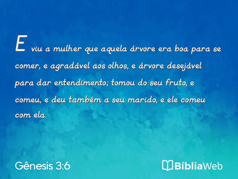 Gênesis 3:6 em imagem para compartilhar