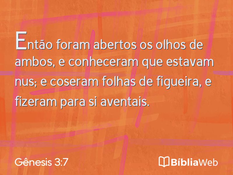 Gênesis 3:7 em imagem para compartilhar