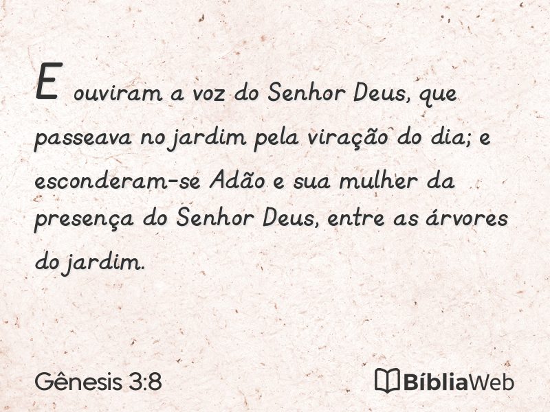 Gênesis 3:8 em imagem para compartilhar