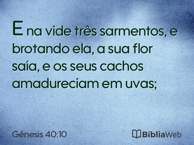 Gênesis 40:10 em imagem para compartilhar