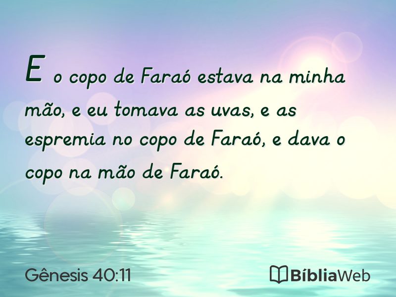 Gênesis 40:11 em imagem para compartilhar