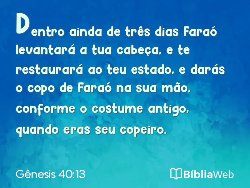 Gênesis 40:13 em imagem para compartilhar
