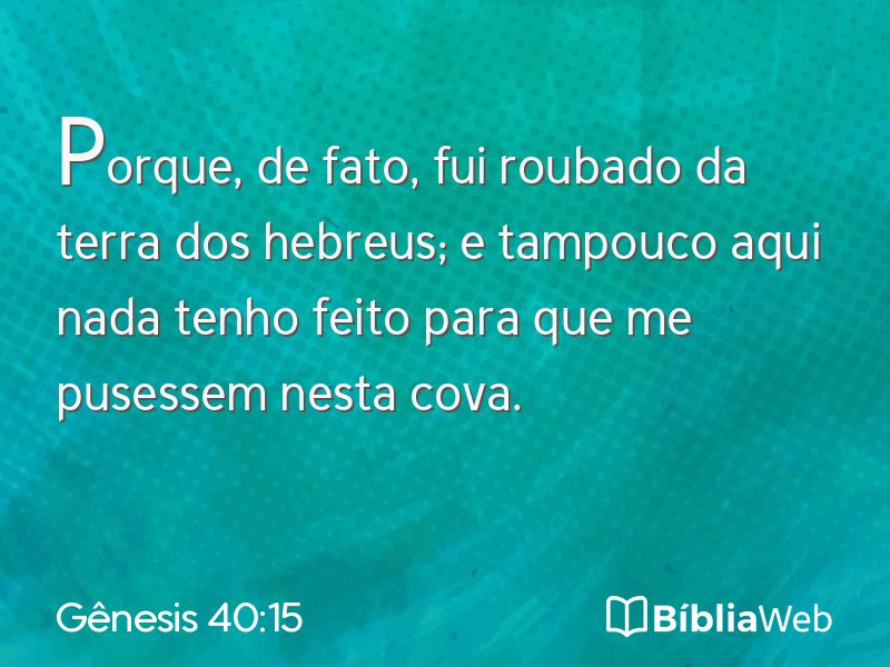 Gênesis 40:15 em imagem para compartilhar