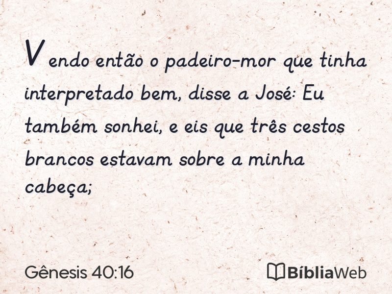 Gênesis 40:16 em imagem para compartilhar