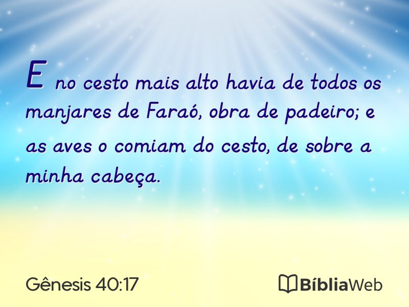 Gênesis 40:17 em imagem para compartilhar