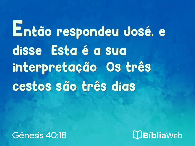 Gênesis 40:18 em imagem para compartilhar