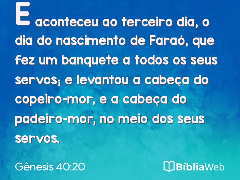 Gênesis 40:20 em imagem para compartilhar
