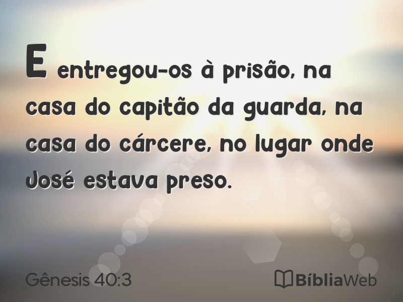 Gênesis 40:3 em imagem para compartilhar