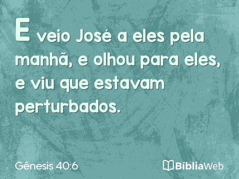 Gênesis 40:6 em imagem para compartilhar