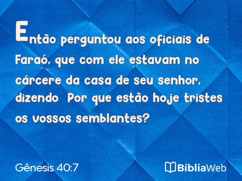 Gênesis 40:7 em imagem para compartilhar