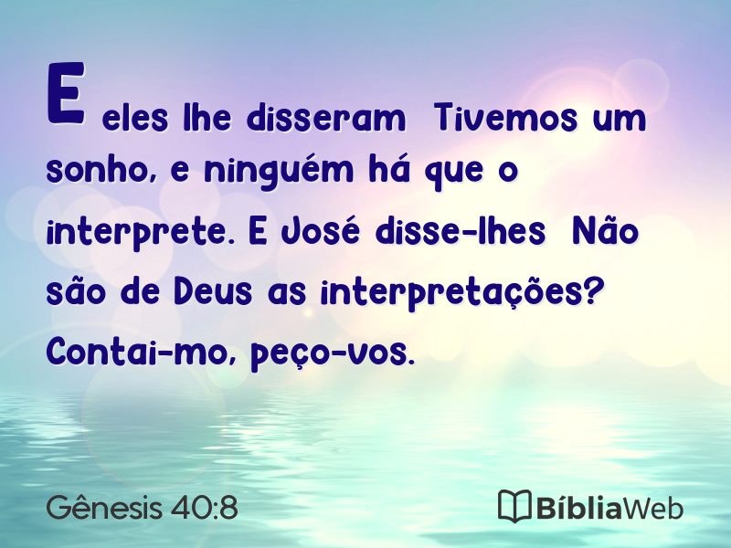 Gênesis 40:8 em imagem para compartilhar