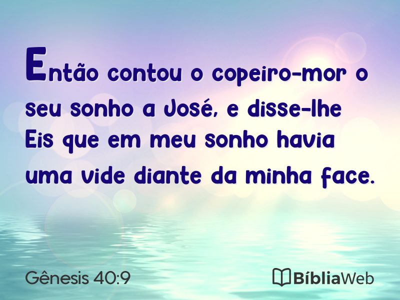 Gênesis 40:9 em imagem para compartilhar