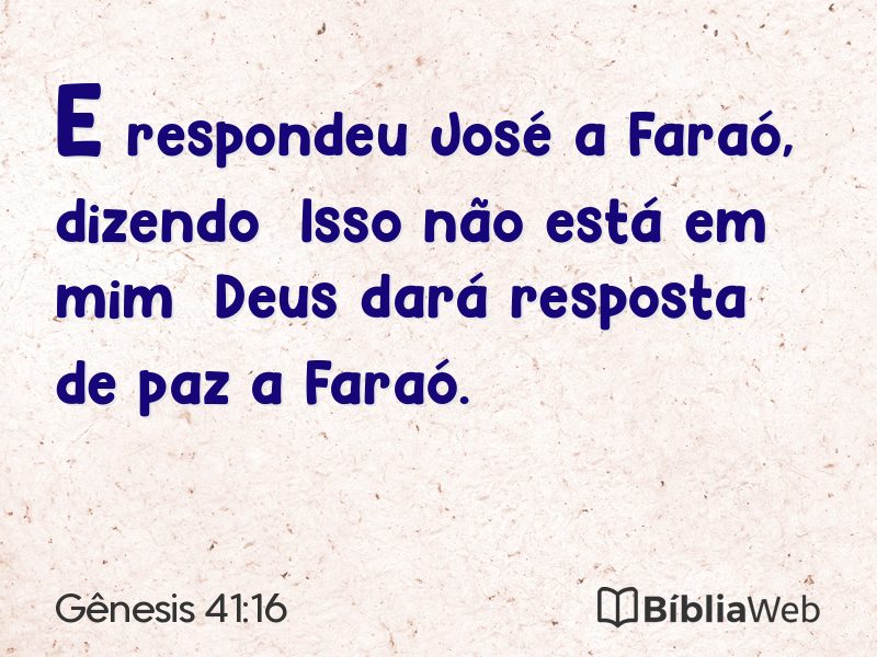 Gênesis 41:16 em imagem para compartilhar