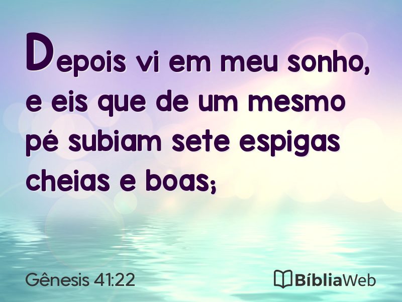 Gênesis 41:22 em imagem para compartilhar