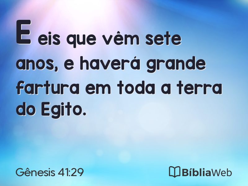 Gênesis 41:29 em imagem para compartilhar
