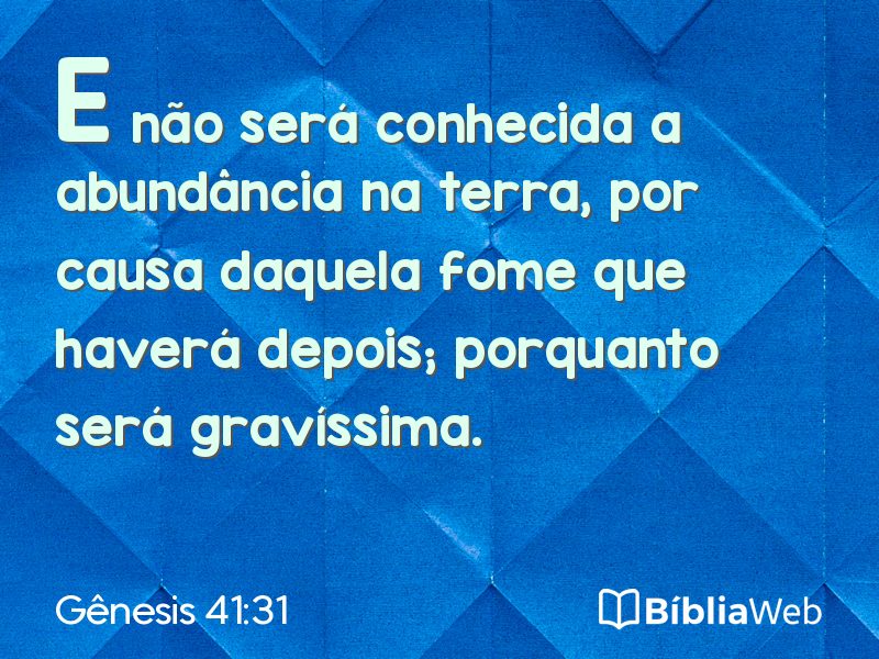 Gênesis 41:31 em imagem para compartilhar