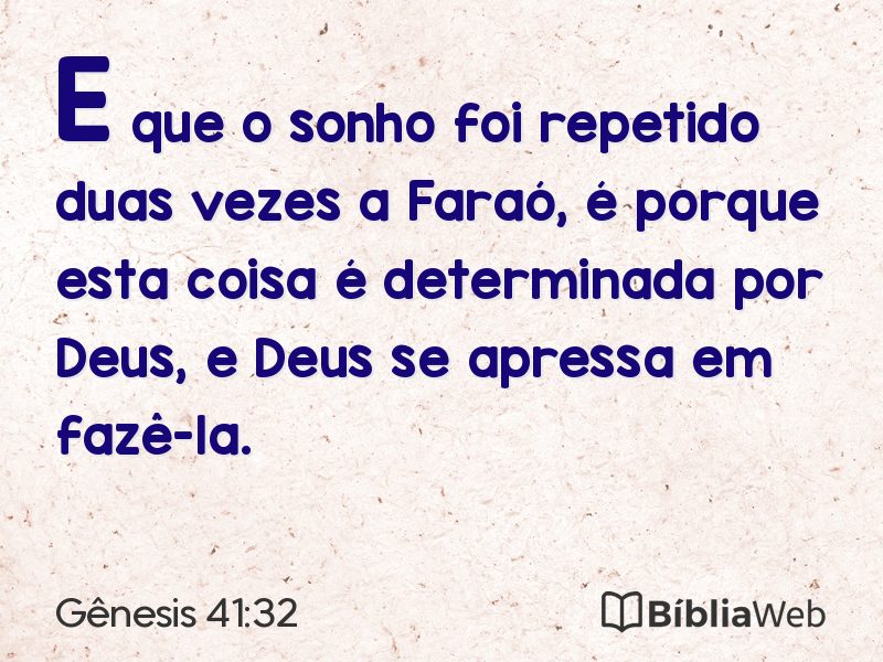 Gênesis 41:32 em imagem para compartilhar