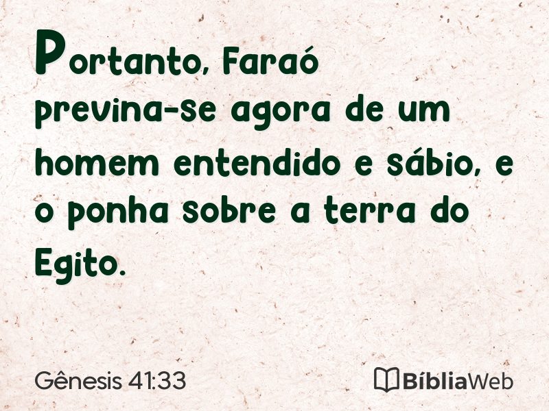 Gênesis 41:33 em imagem para compartilhar