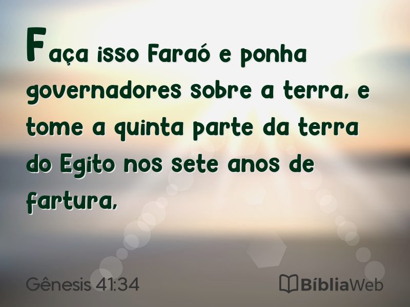 Gênesis 41:34 em imagem para compartilhar