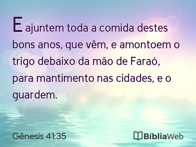 Gênesis 41:35 em imagem para compartilhar