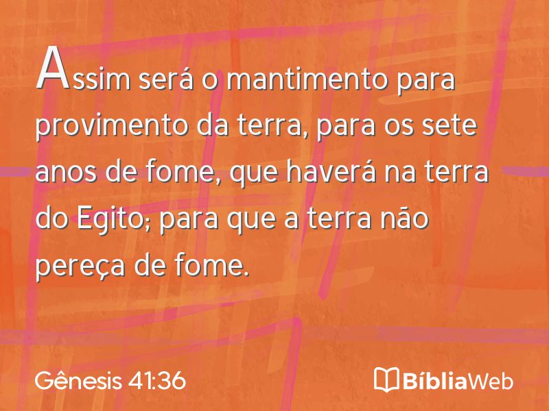 Gênesis 41:36 em imagem para compartilhar