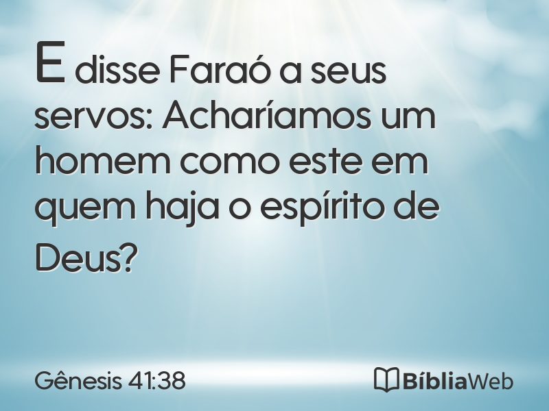 Gênesis 41:38 em imagem para compartilhar