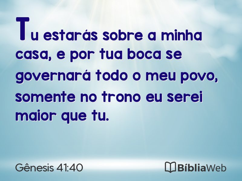 Gênesis 41:40 em imagem para compartilhar
