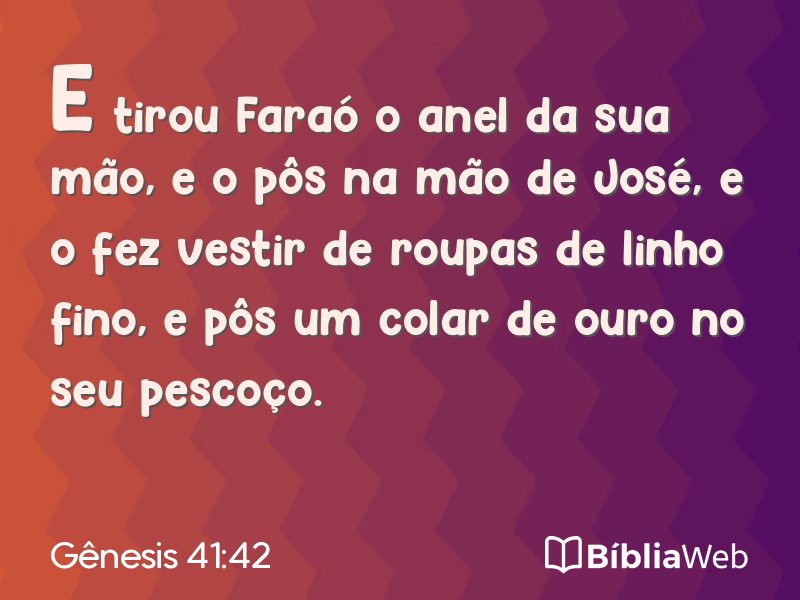 Gênesis 41:42 em imagem para compartilhar
