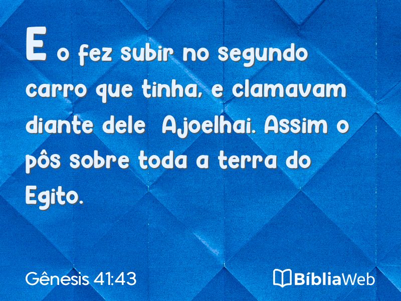 Gênesis 41:43 em imagem para compartilhar