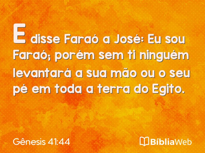 Gênesis 41:44 em imagem para compartilhar