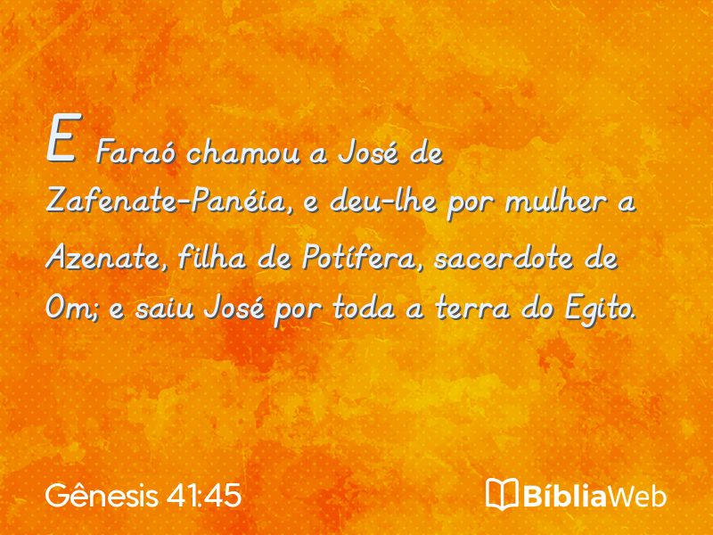Gênesis 41:45 em imagem para compartilhar