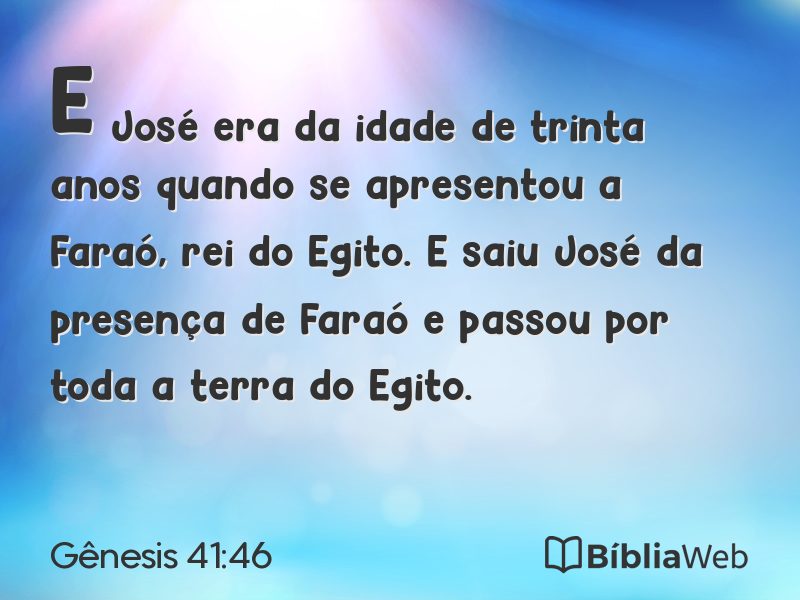Gênesis 41:46 em imagem para compartilhar