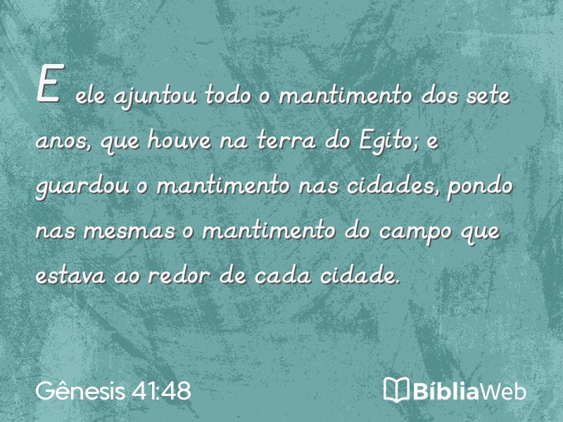 Gênesis 41:48 em imagem para compartilhar