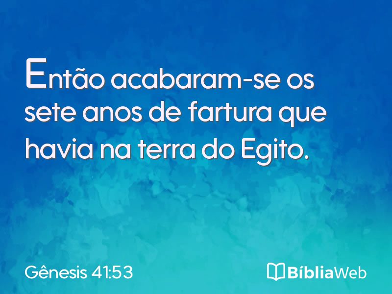 Gênesis 41:53 em imagem para compartilhar