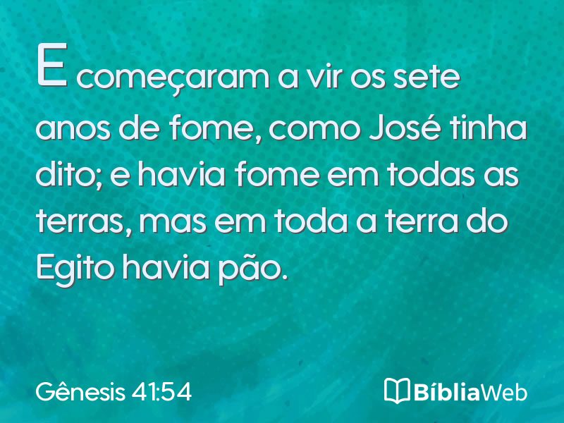 Gênesis 41:54 em imagem para compartilhar