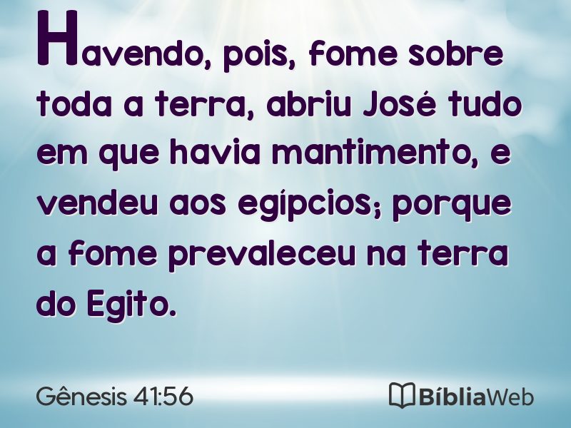 Gênesis 41:56 em imagem para compartilhar