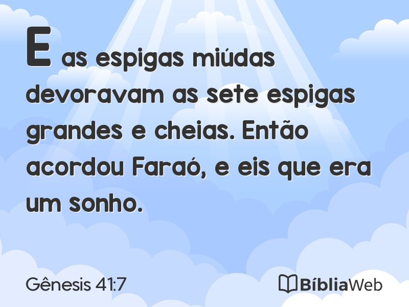 Gênesis 41:7 em imagem para compartilhar
