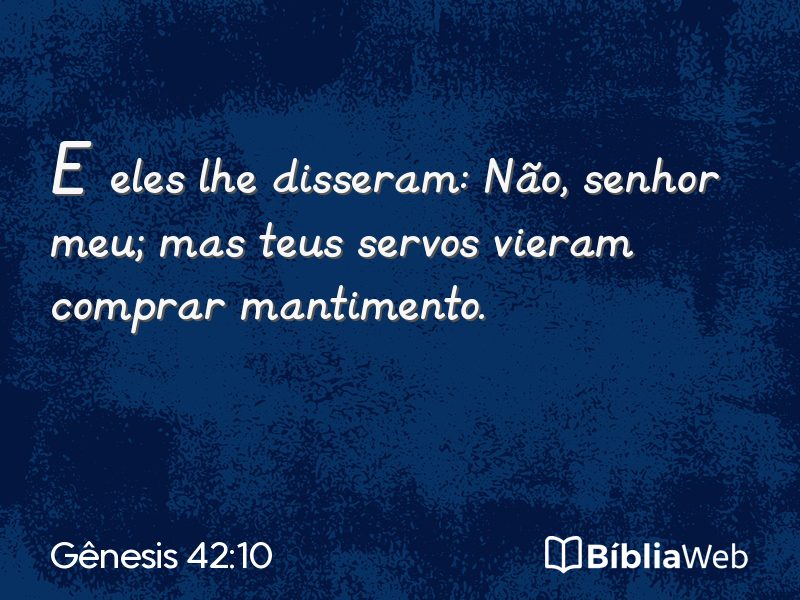 Gênesis 42:10 em imagem para compartilhar