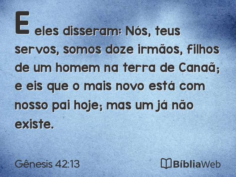 Gênesis 42:13 em imagem para compartilhar