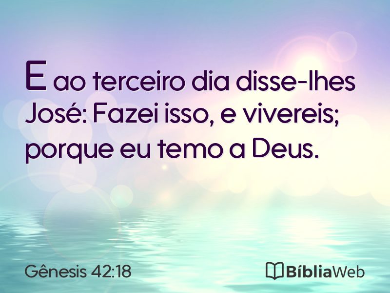 Gênesis 42:18 em imagem para compartilhar