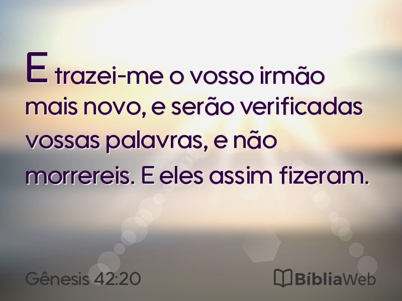 Gênesis 42:20 em imagem para compartilhar