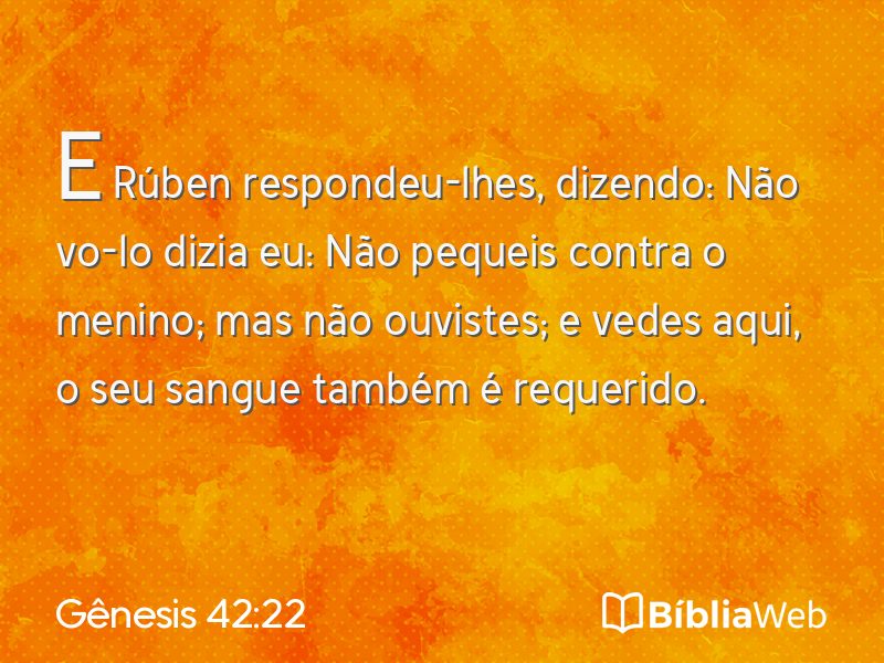 Gênesis 42:22 em imagem para compartilhar