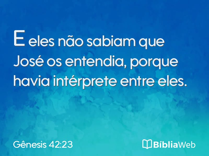 Gênesis 42:23 em imagem para compartilhar