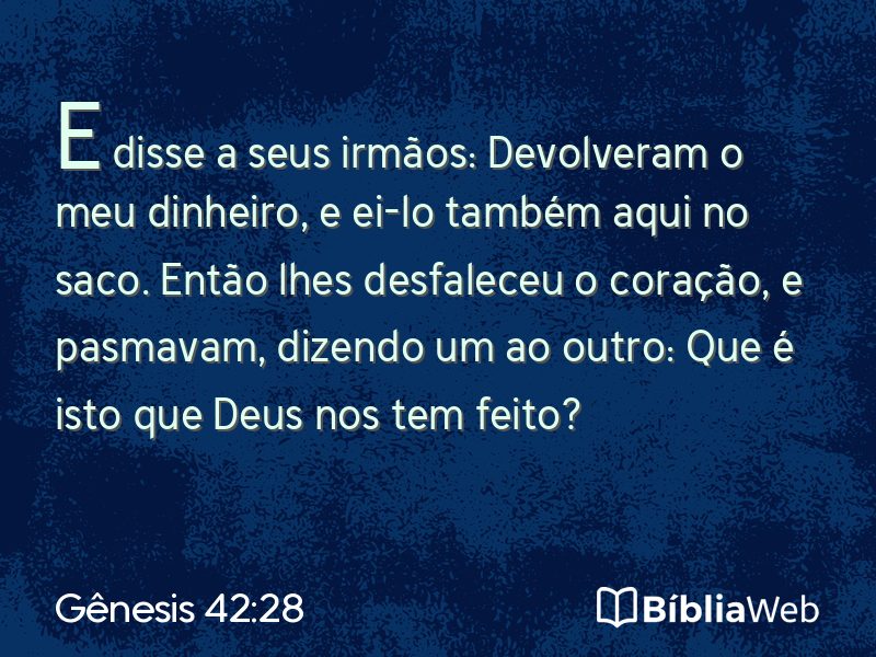 Gênesis 42:28 em imagem para compartilhar